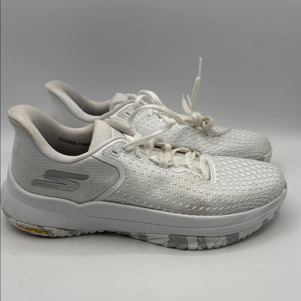 Skechers Slip ins hands free Women's 8 White and Gray Pickleball box2